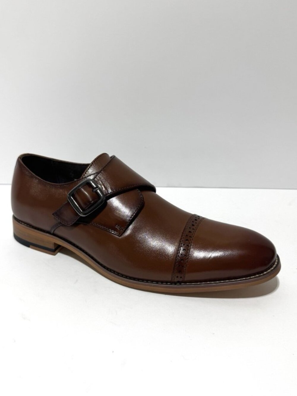 Stacy Adams Mens Desmond Cap Toe Monk Dress Shoes Size 9.5W
